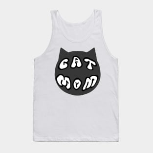 cat mom badge grey Tank Top